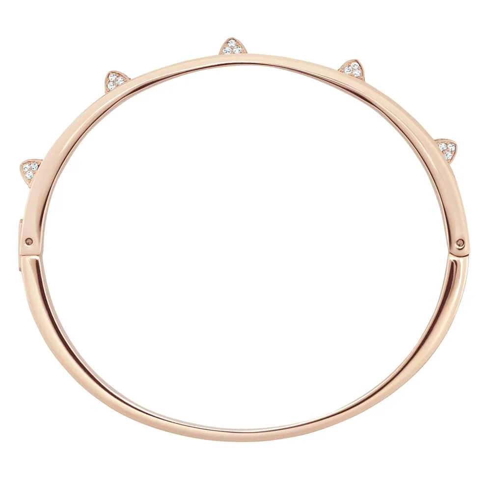 Swarovski Tactic Bangle White, Rose-Gold Tone Plated