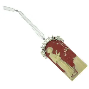 Symbols Of Faith AB Crystal St. Francis of Assisi Cameo Christmas Tree Ornament 1928 Jewelry