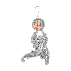 Symbols Of Faith Angel With Mary And Child Decal Christmas Tree Ornament 1928 Jewelry