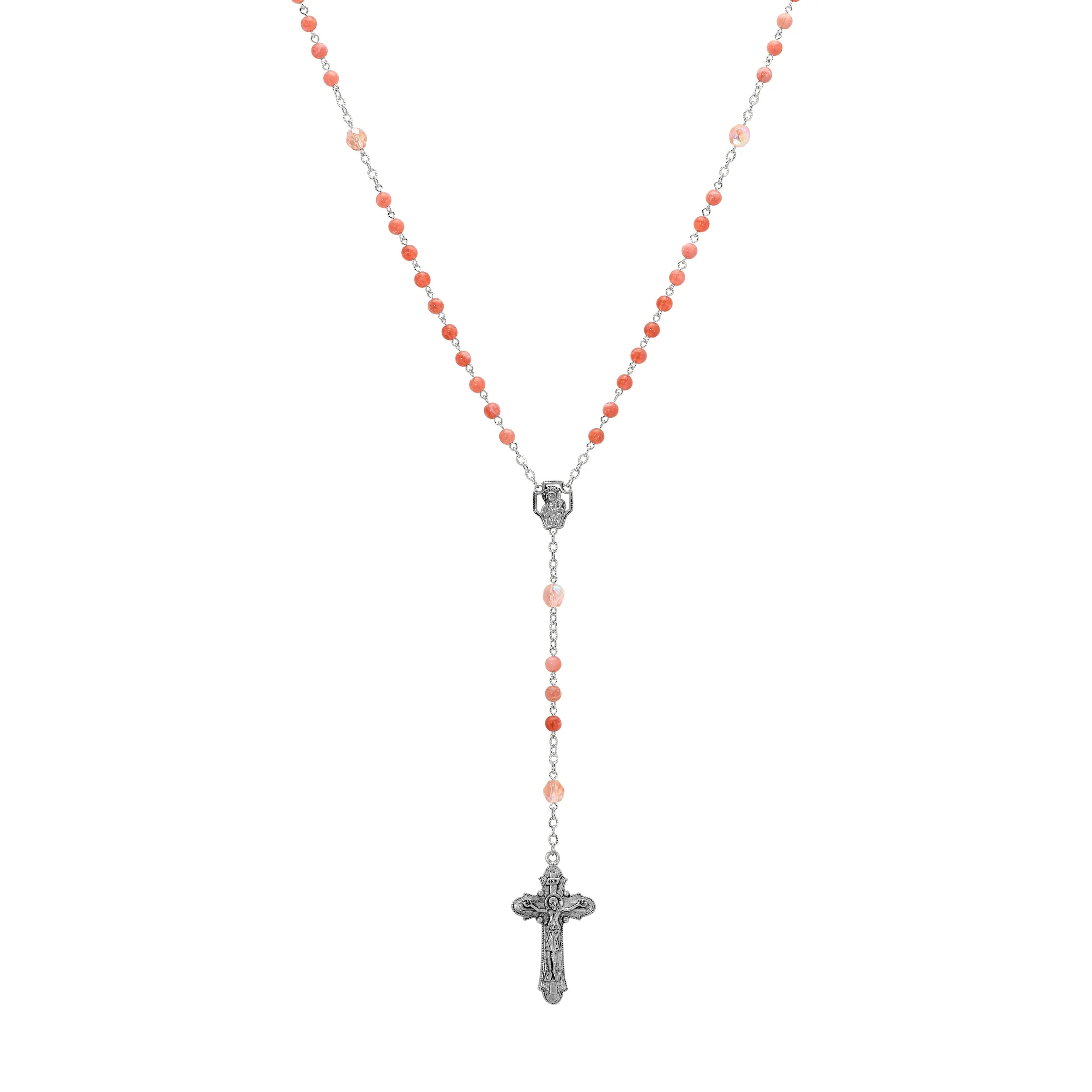 Symbols Of Faith Beaded Crucifix Rosary Necklace 1928 Jewelry