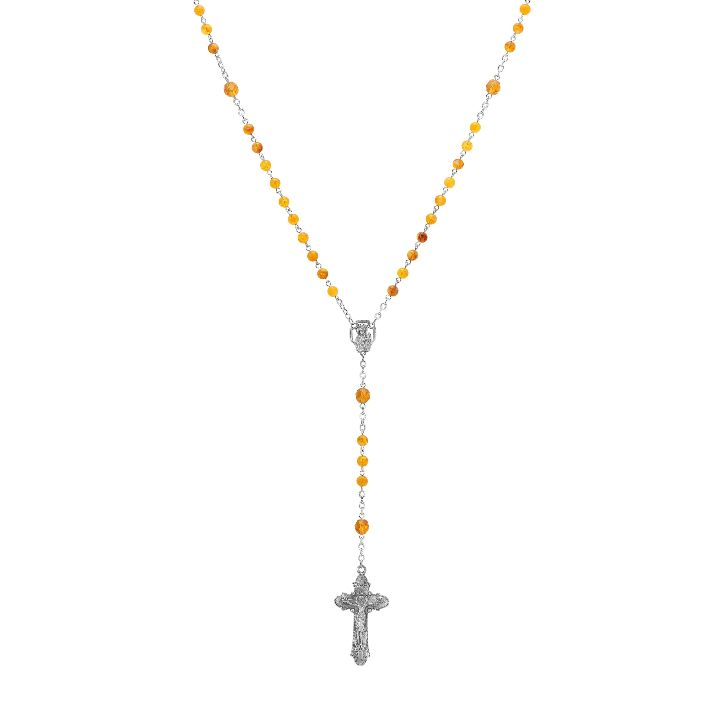 Symbols Of Faith Beaded Crucifix Rosary Necklace 1928 Jewelry