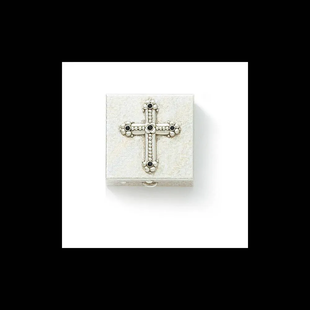 Symbols Of Faith Black Crystal Cross Pill Box 1928 Jewelry