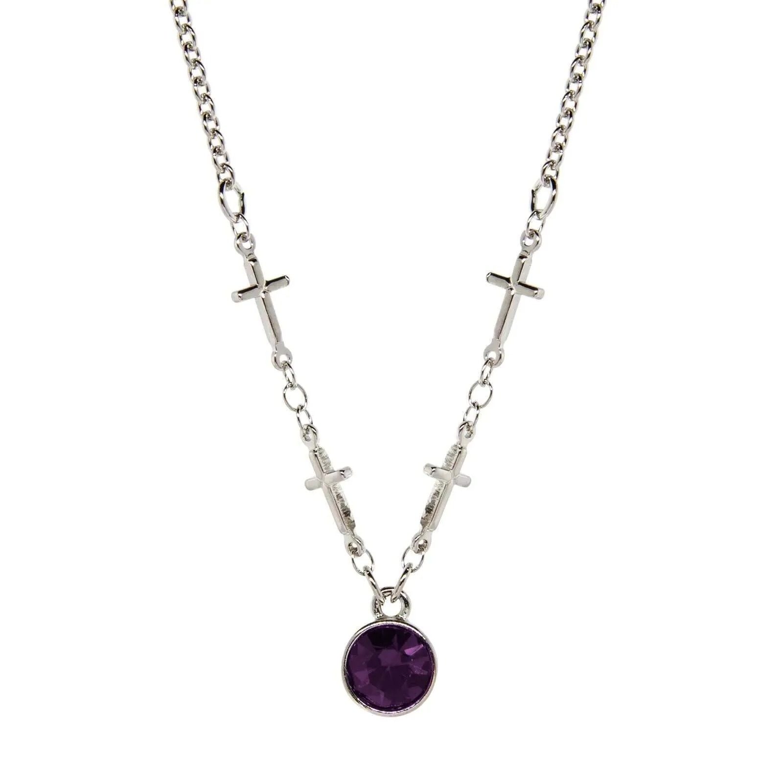 Symbols Of Faith Cross Chain Crystal Pendant Necklace 16"   3" Extender 1928 Jewelry