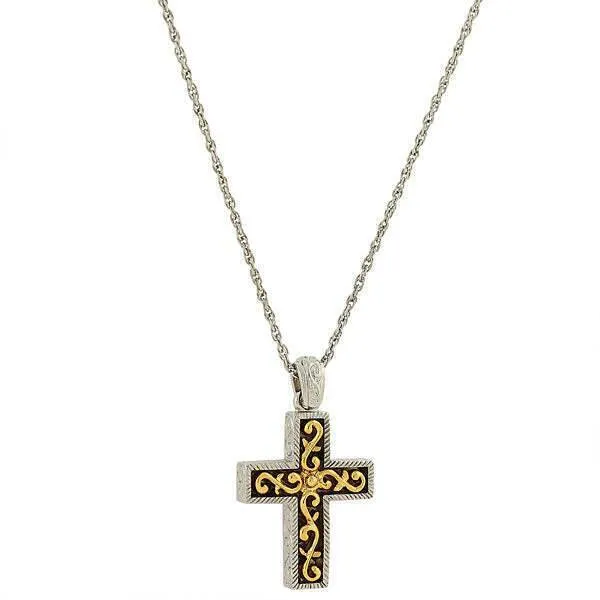 Symbols Of Faith Cross Pendant Necklace 24" 1928 Jewelry