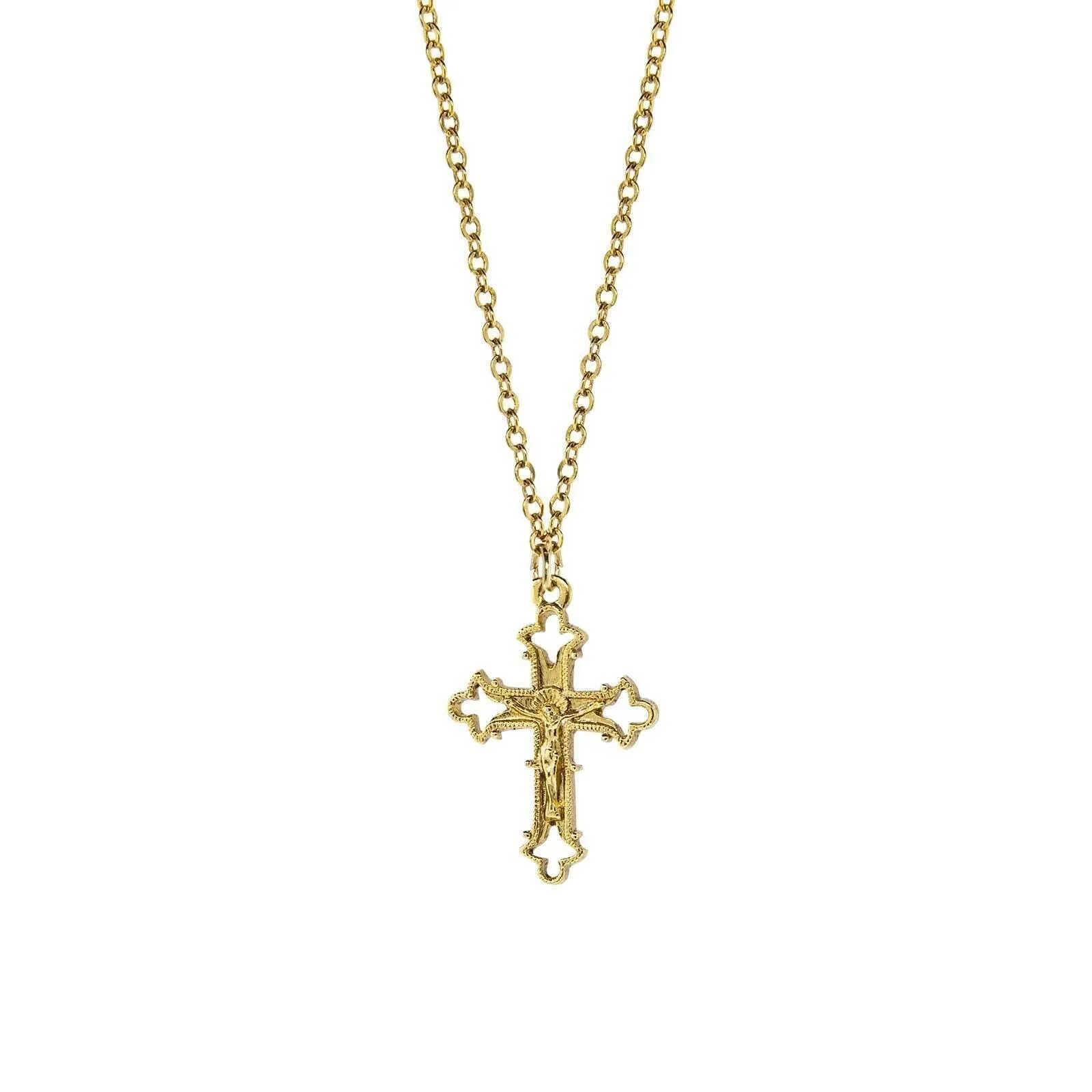 Symbols Of Faith Crucifix Cross Pendant Necklace 18" 1928 Jewelry
