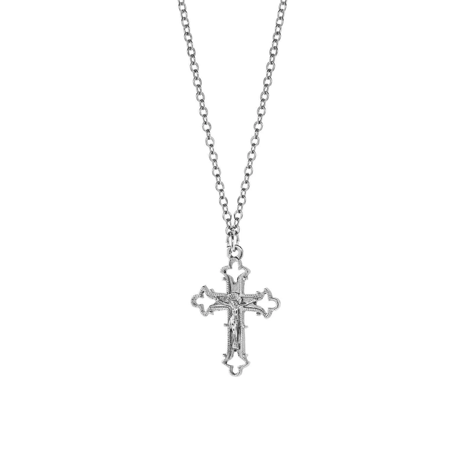 Symbols Of Faith Crucifix Cross Pendant Necklace 18" 1928 Jewelry
