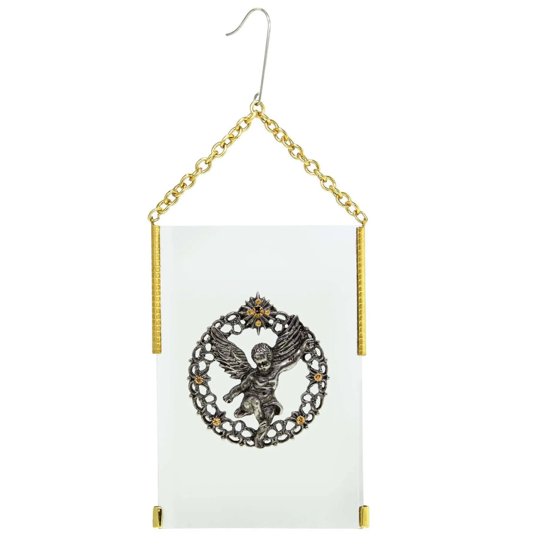 Symbols Of Faith Crystal Angel Glass Hanging Christmas Tree Ornament 1928 Jewelry