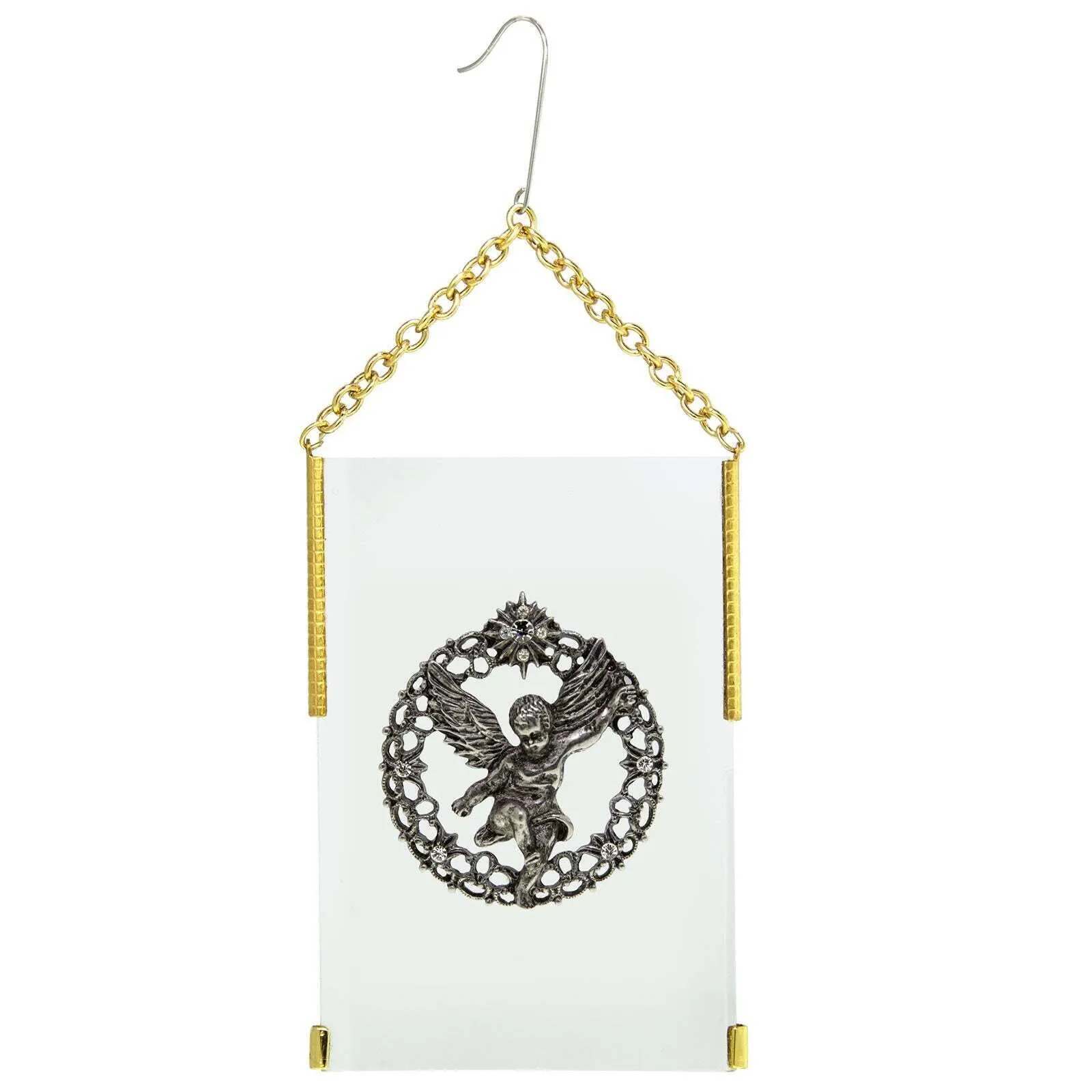 Symbols Of Faith Crystal Angel Glass Hanging Christmas Tree Ornament 1928 Jewelry