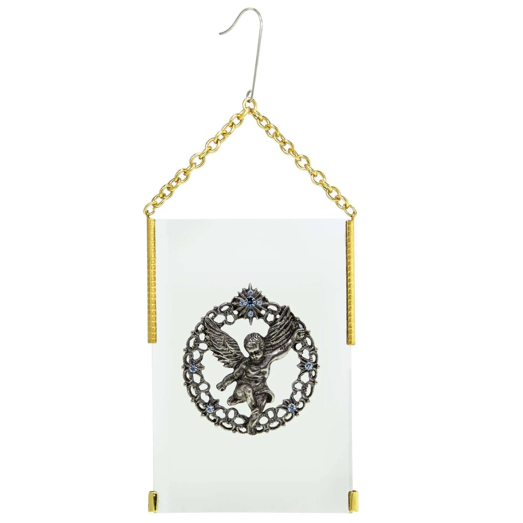 Symbols Of Faith Crystal Angel Glass Hanging Christmas Tree Ornament 1928 Jewelry