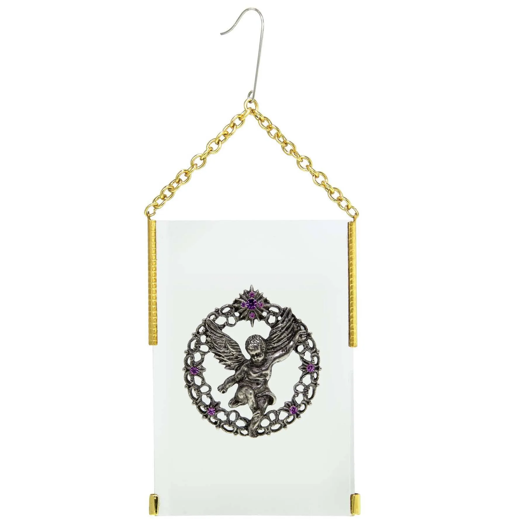 Symbols Of Faith Crystal Angel Glass Hanging Christmas Tree Ornament 1928 Jewelry
