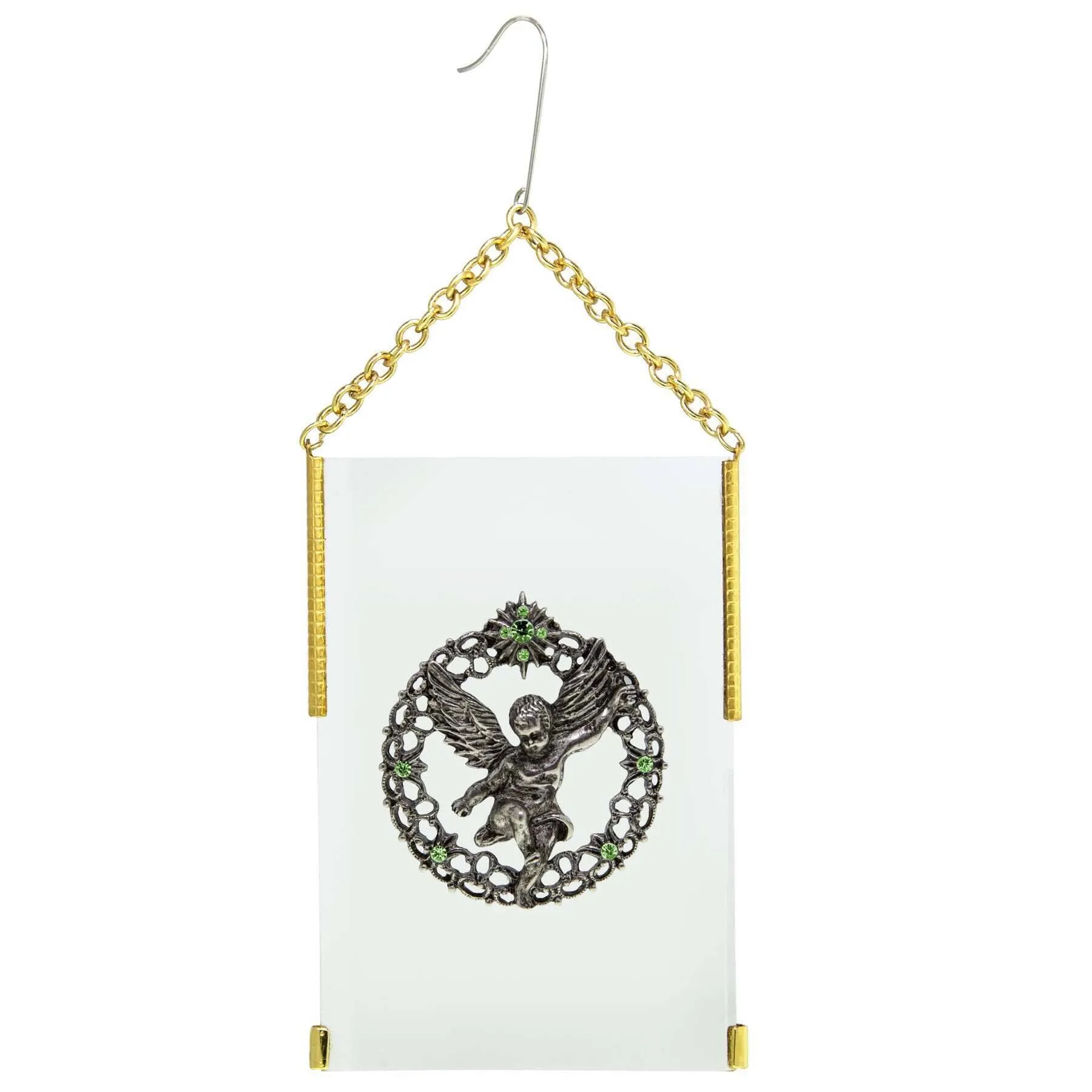 Symbols Of Faith Crystal Angel Glass Hanging Christmas Tree Ornament 1928 Jewelry