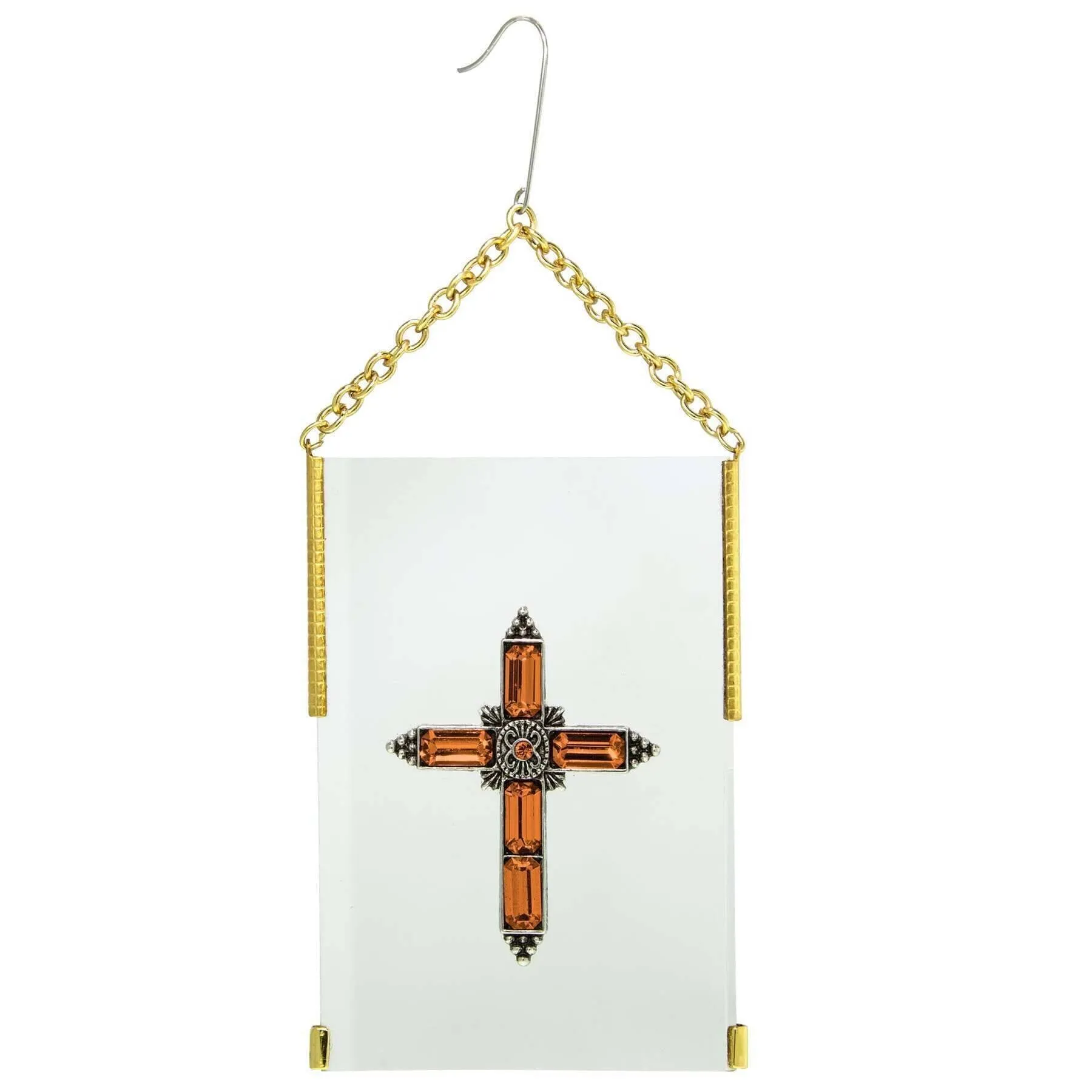 Symbols Of Faith Crystal Cross Glass Hanging Christmas Tree Ornament 1928 Jewelry