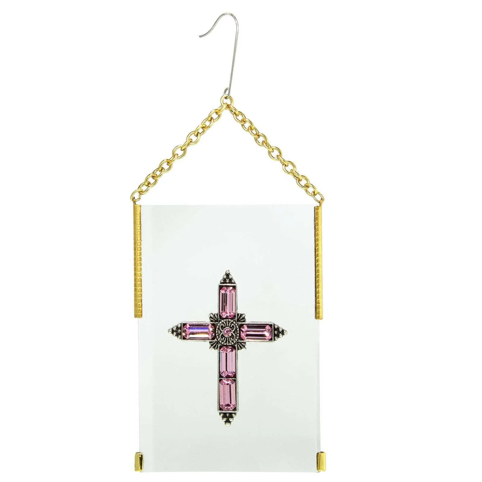 Symbols Of Faith Crystal Cross Glass Hanging Christmas Tree Ornament 1928 Jewelry