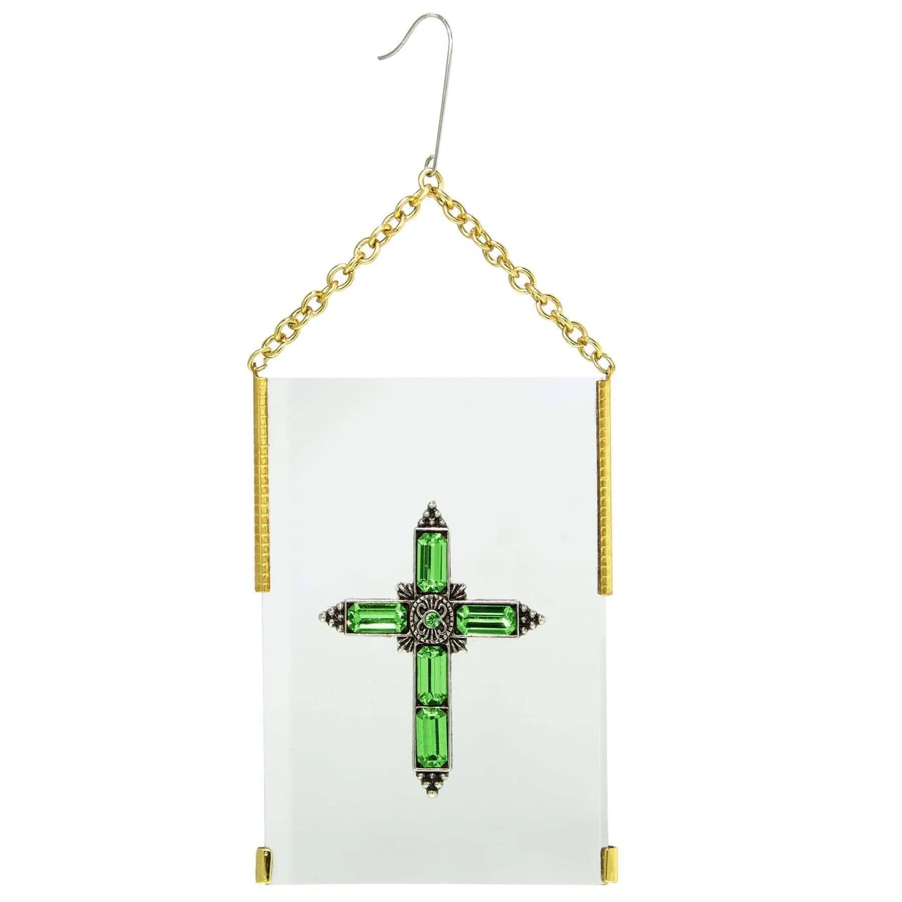 Symbols Of Faith Crystal Cross Glass Hanging Christmas Tree Ornament 1928 Jewelry