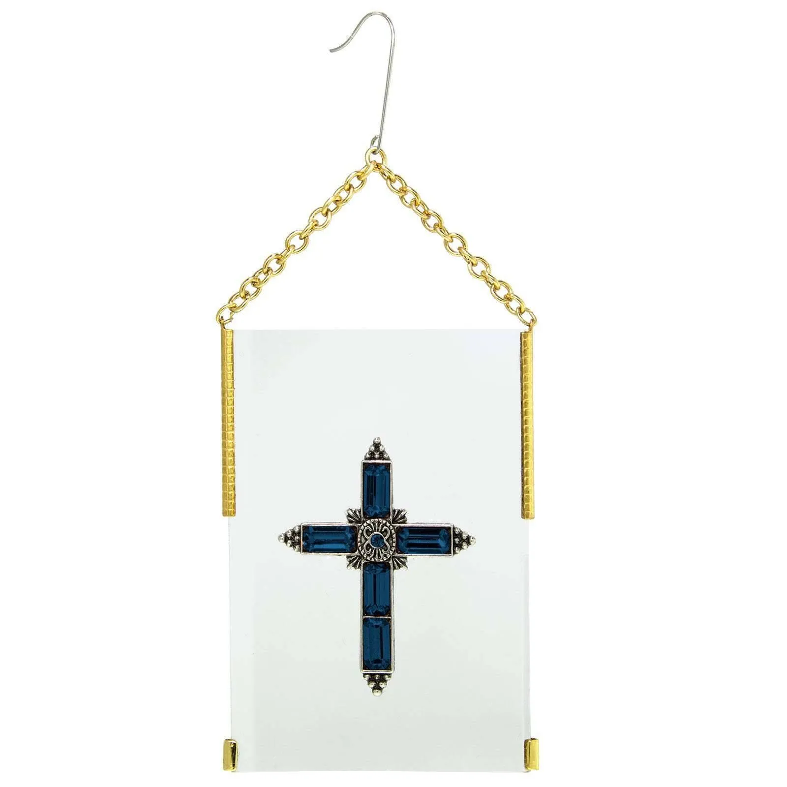 Symbols Of Faith Crystal Cross Glass Hanging Christmas Tree Ornament 1928 Jewelry