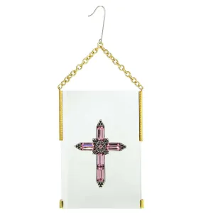 Symbols Of Faith Crystal Cross Glass Hanging Christmas Tree Ornament 1928 Jewelry
