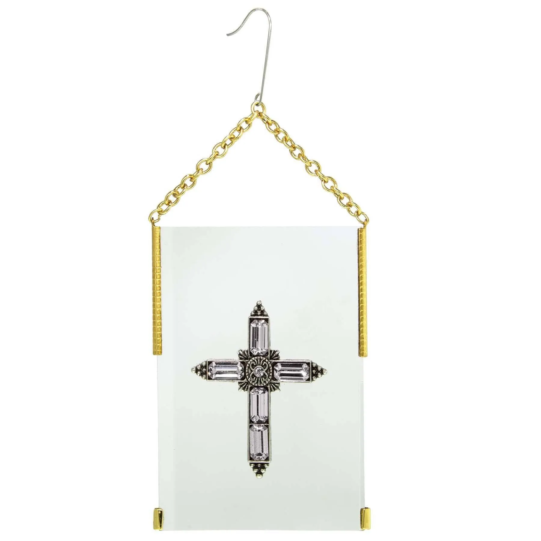 Symbols Of Faith Crystal Cross Glass Hanging Christmas Tree Ornament 1928 Jewelry