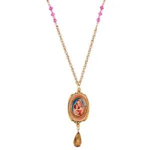 Symbols Of Faith Devine Tri-Icon Spinner Necklace 28" 1928 Jewelry