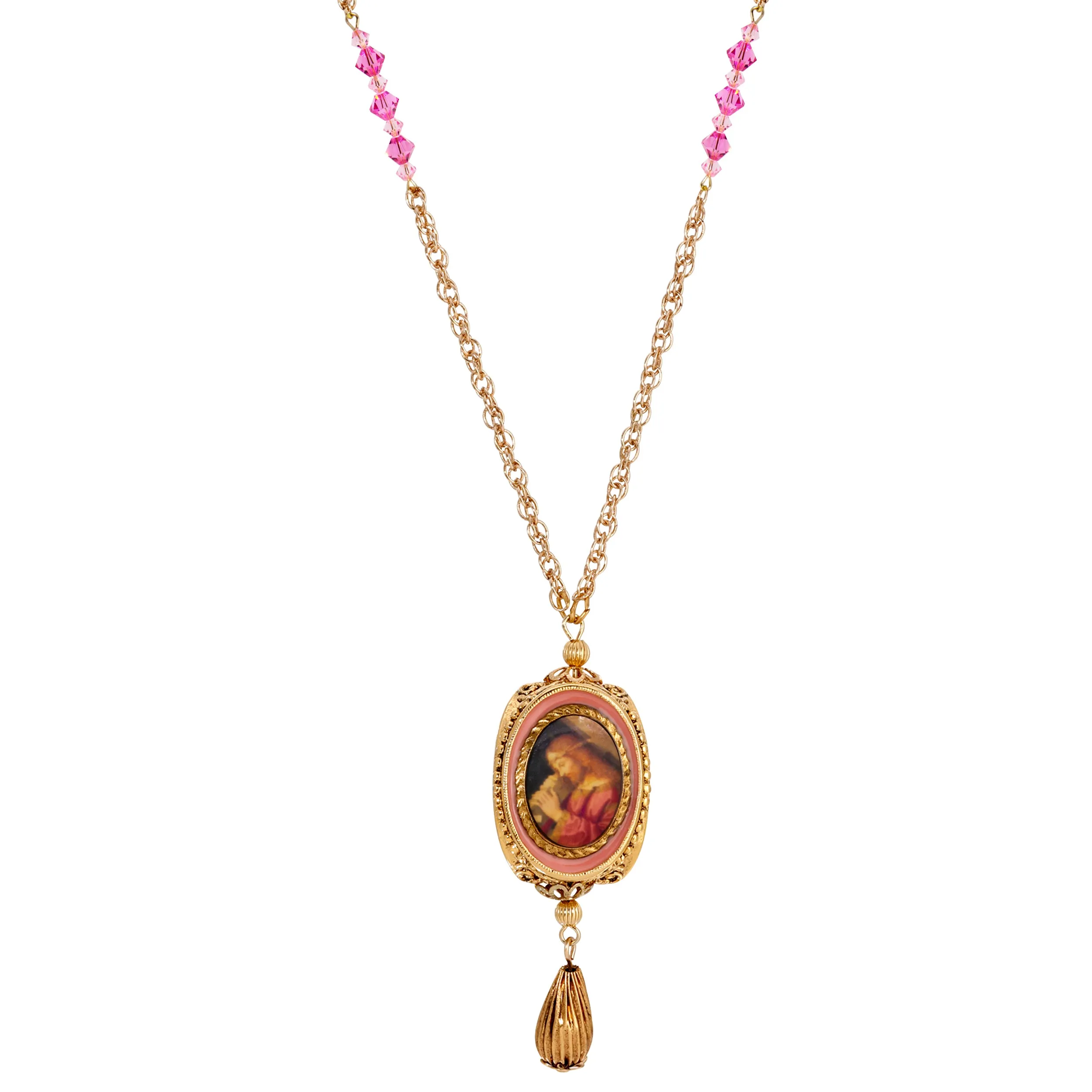 Symbols Of Faith Devine Tri-Icon Spinner Necklace 28" 1928 Jewelry
