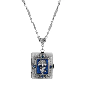 Symbols of Faith Divine Grace Photo Locket Necklace 28" 1928 Jewelry
