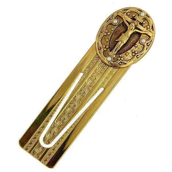 Symbols Of Faith Faux Pearl Crucifix Small Bookmark 1928 Jewelry