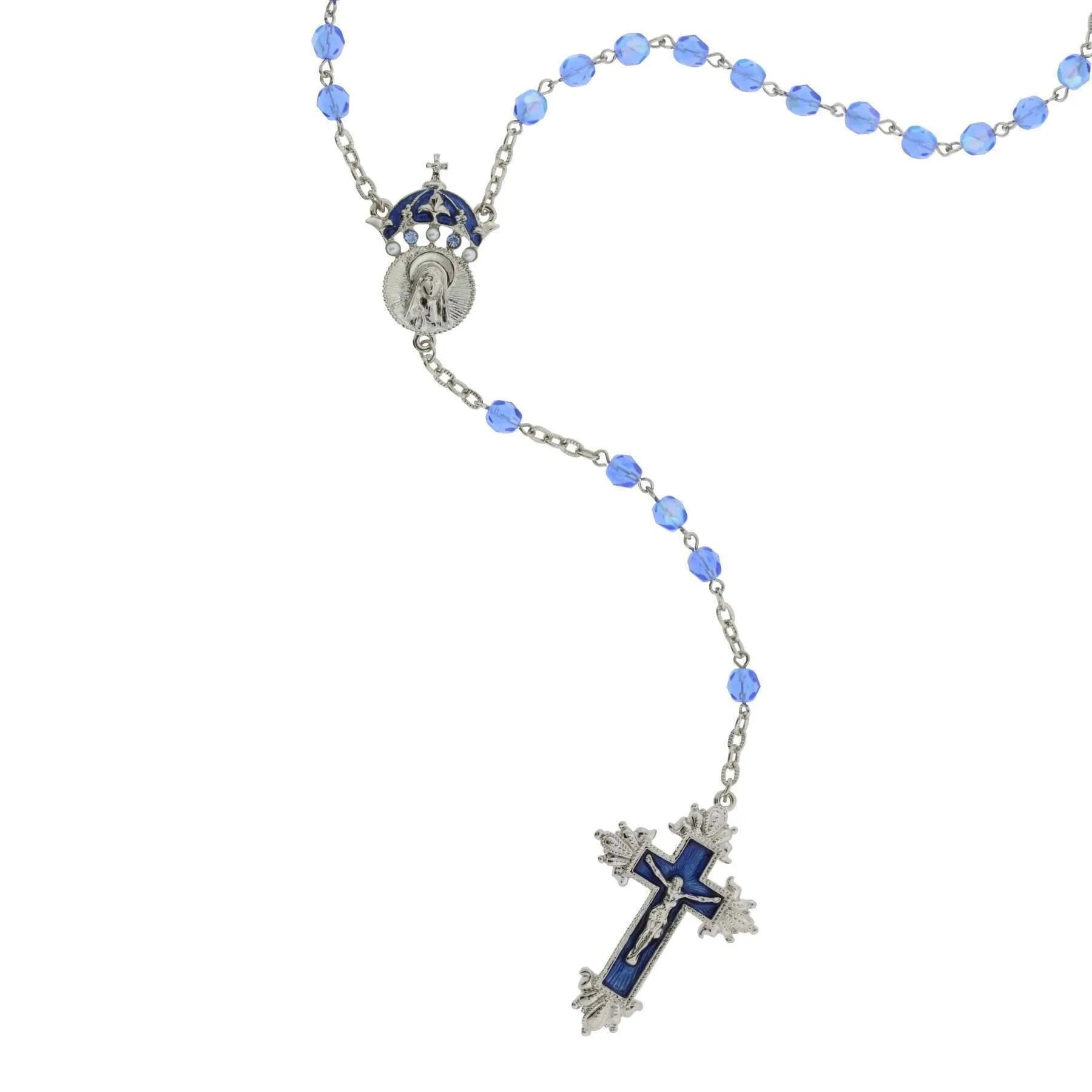 Symbols Of Faith Glass Beaded Hand Enamel King Of Kings Rosary 1928 Jewelry