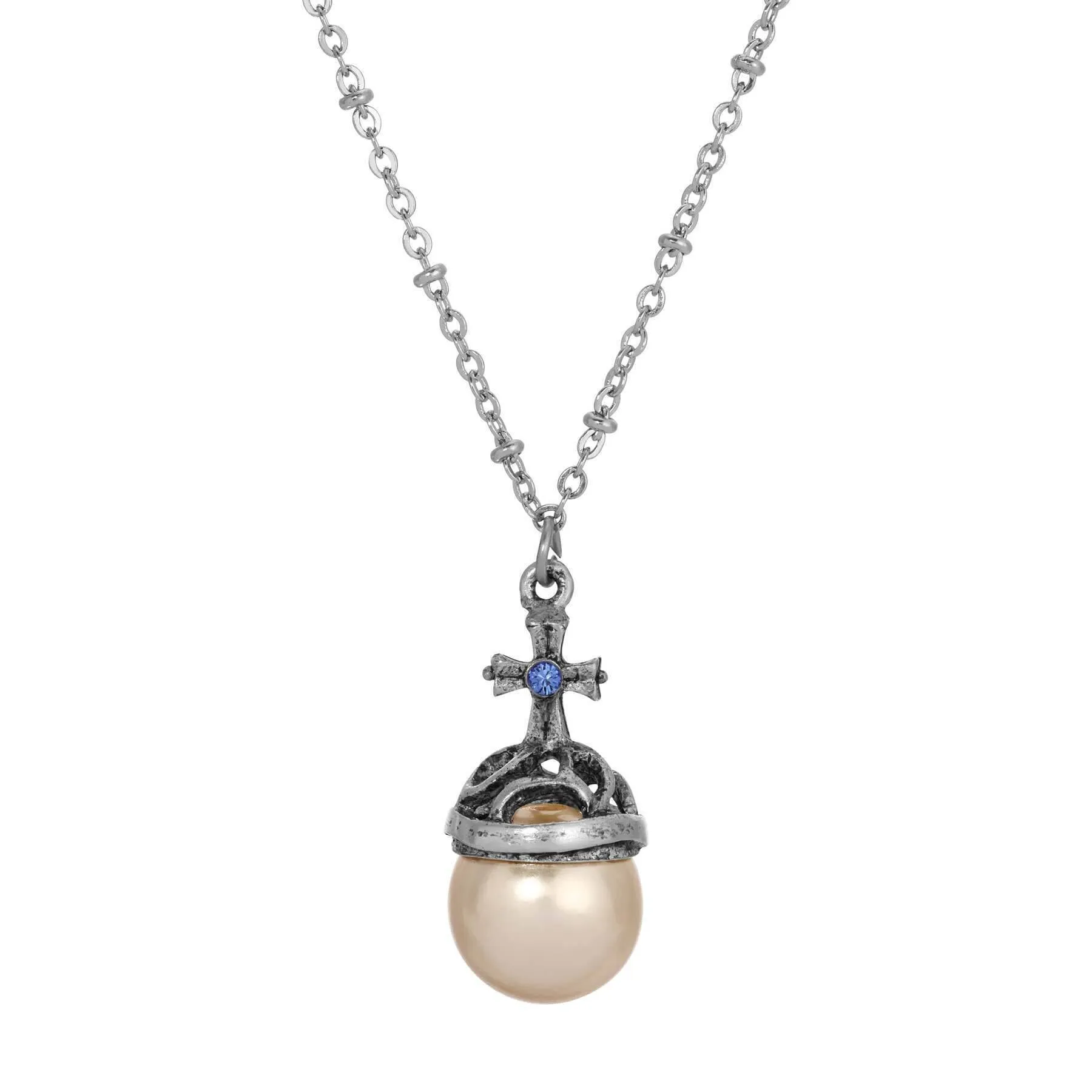 Symbols Of Faith Globus Cruciger Inspired Pendant Necklace 16" 1928 Jewelry