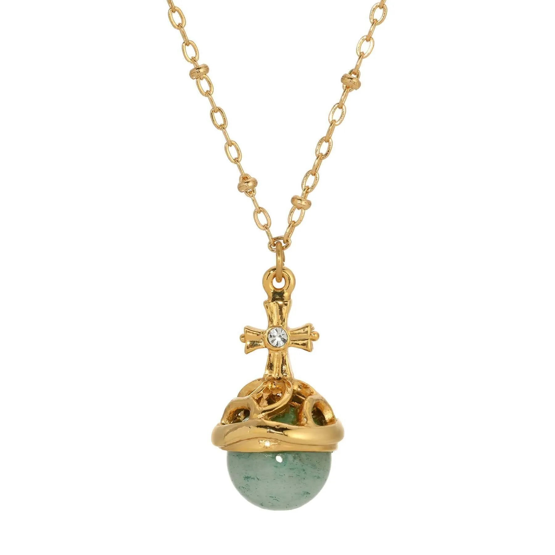 Symbols Of Faith Globus Cruciger Inspired Pendant Necklace 16" 1928 Jewelry