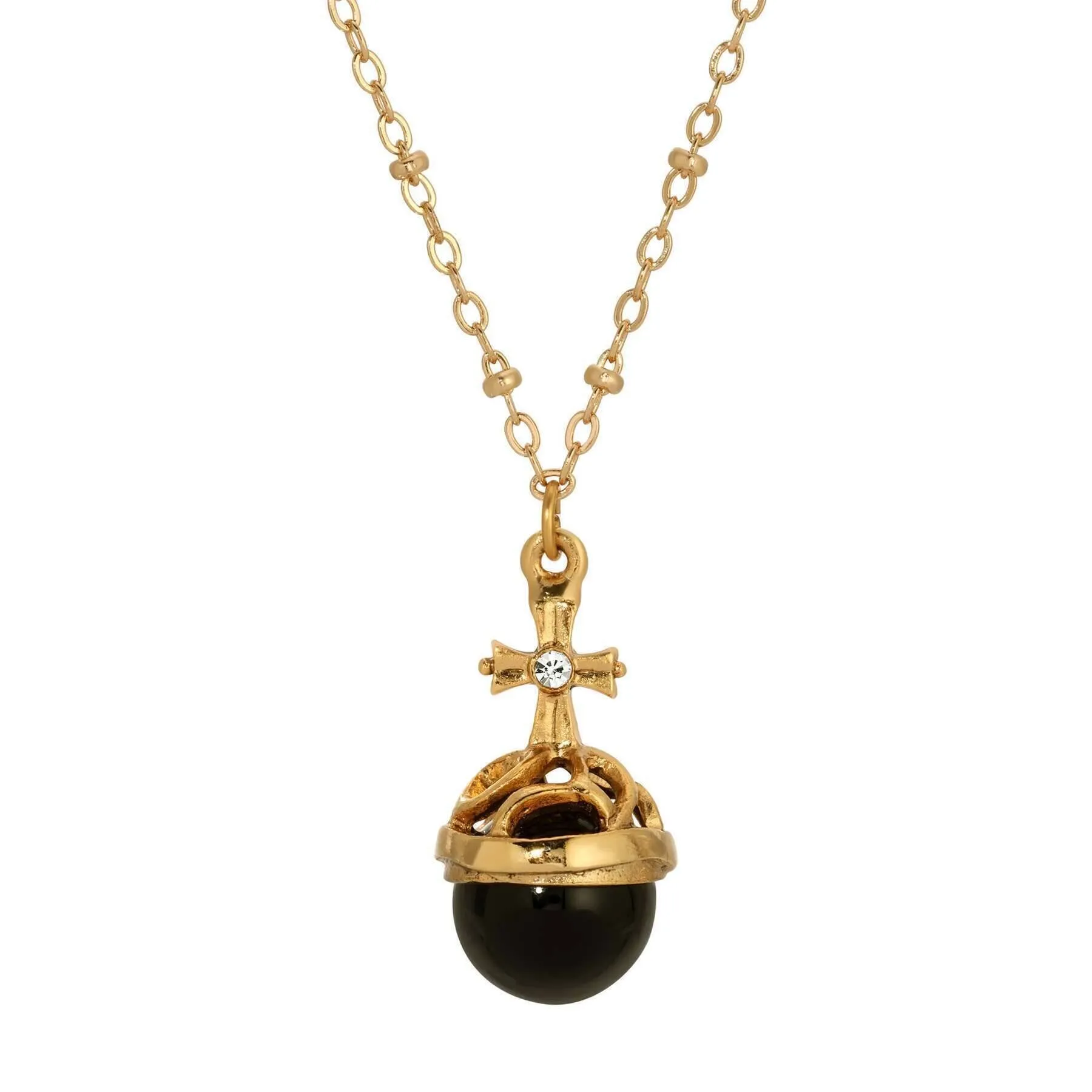 Symbols Of Faith Globus Cruciger Inspired Pendant Necklace 16" 1928 Jewelry