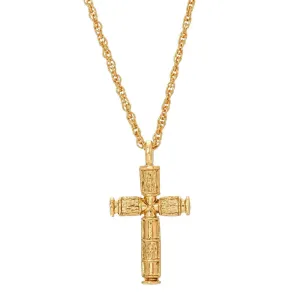 Symbols Of Faith Gold Cross Pendant Necklace 16"   3" Extender 1928 Jewelry