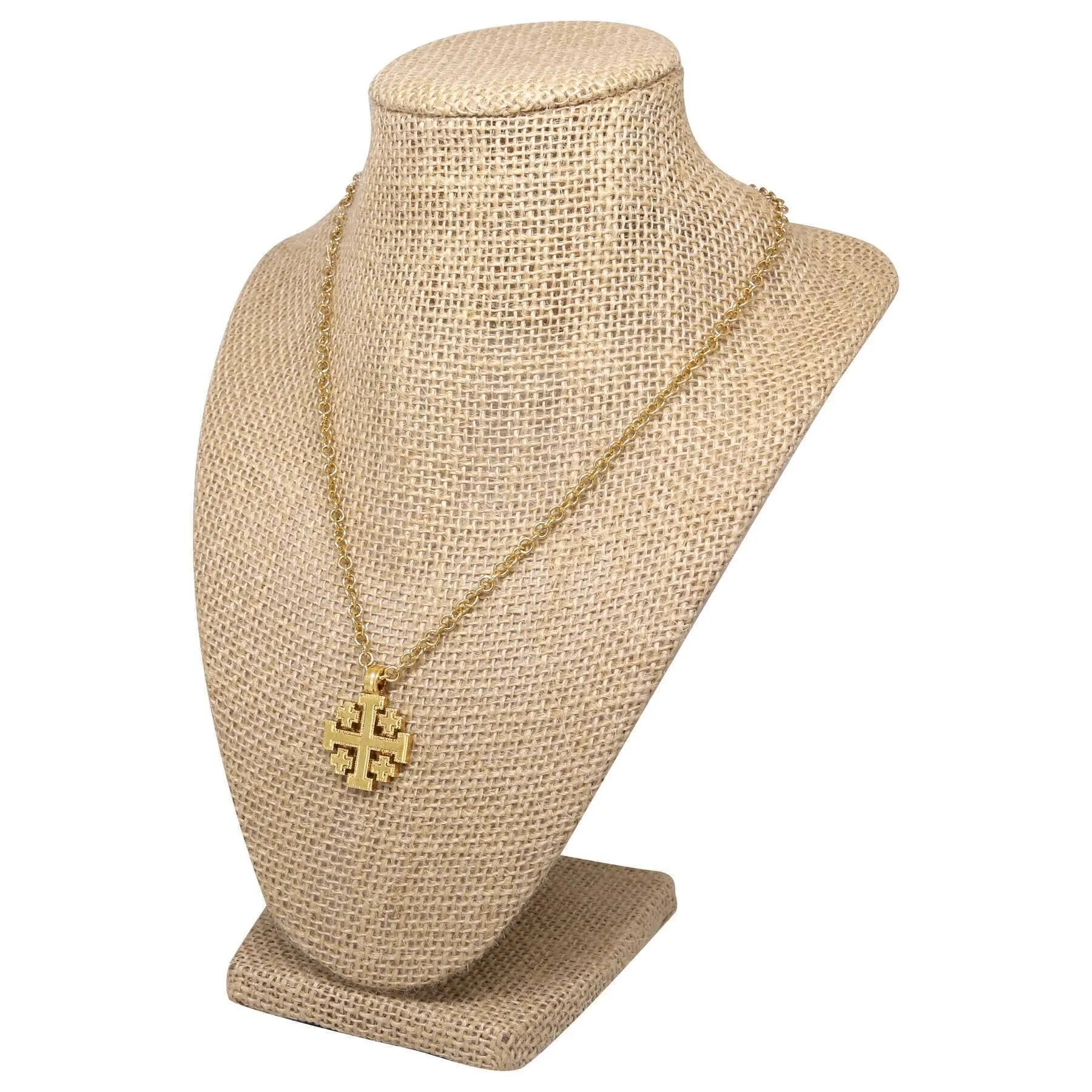 Symbols Of Faith Gold Jerusalem Cross Pendant Necklace 18" 1928 Jewelry