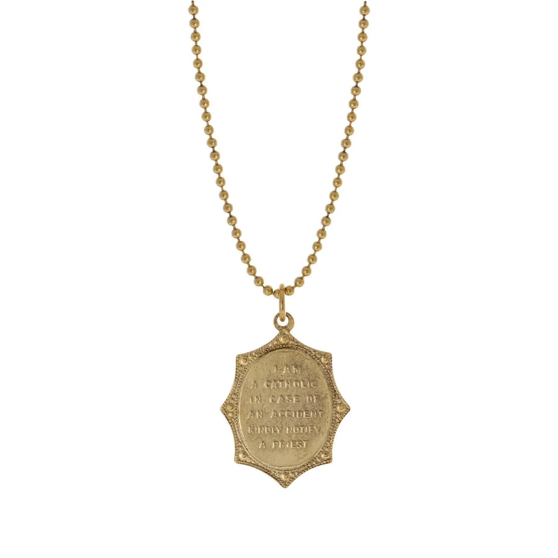 Symbols Of Faith Gold St. Christopher Pendant Necklace 18" 1928 Jewelry