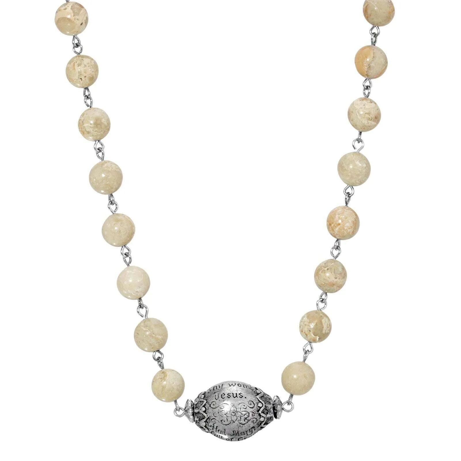 Symbols Of Faith Hail Mary Beaded Prayer Necklace 15"   3" Extender 1928 Jewelry