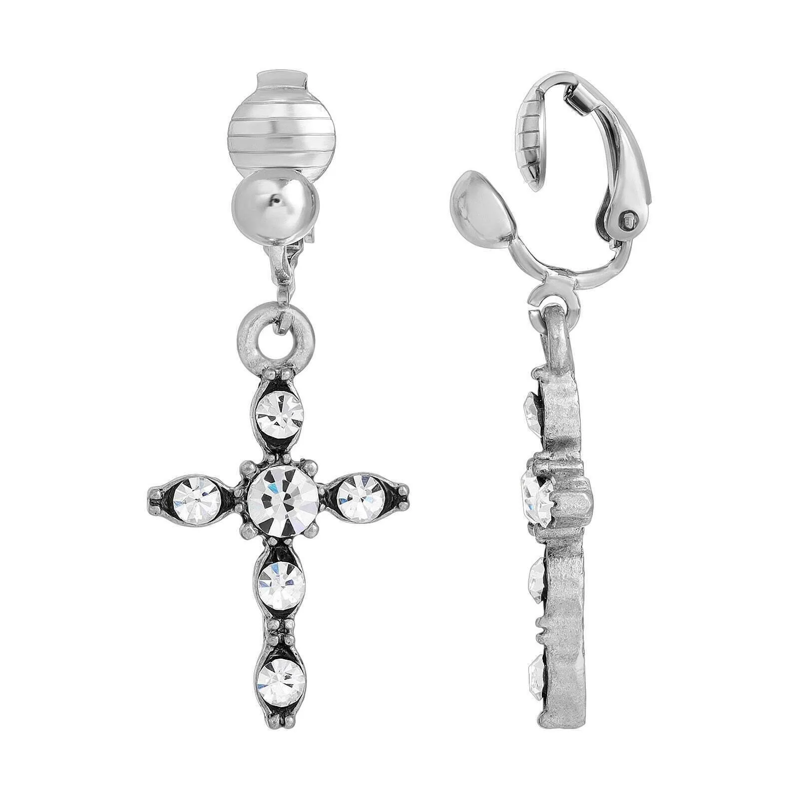 Symbols Of Faith Inspirational Cross Clip On Earrings 1928 Jewelry
