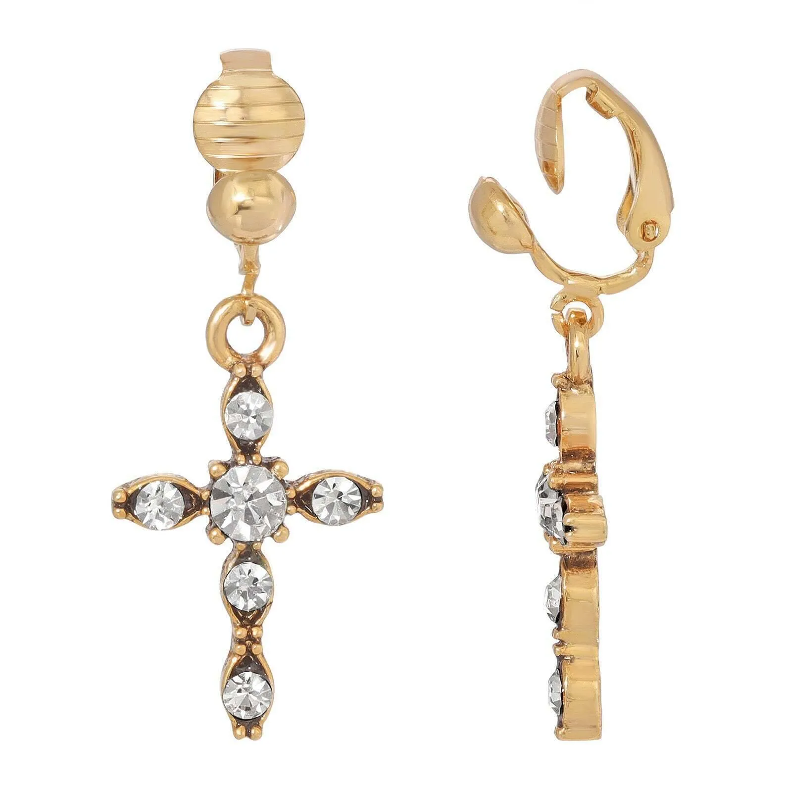 Symbols Of Faith Inspirational Cross Clip On Earrings 1928 Jewelry
