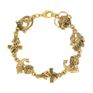 Symbols Of Faith Inspirational Link Bracelet 1928 Jewelry