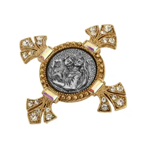 Symbols Of Faith Madonna And Child Crystal Pin 1928 Jewelry