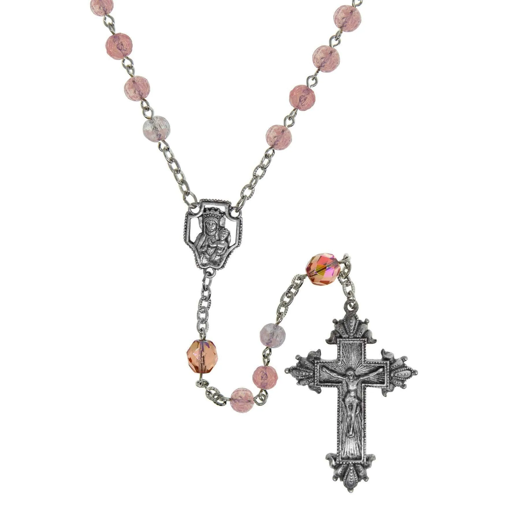 Symbols Of Faith Mary And Child & Crucifix Beaded Rosary 1928 Jewelry