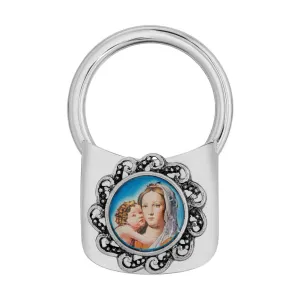 Symbols Of Faith Mary and Child Decal Key Ring 1928 Jewelry