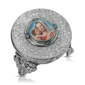 Symbols Of Faith Mary And Child Decal Tabletop Mirror 1928 Jewelry