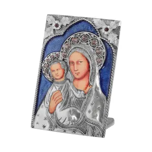 Symbols of Faith Mary and Jesus Sapphire Blue Tabletop Decor Plaque 1928 Jewelry