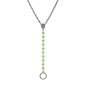 Symbols Of Faith Mary Medallion Crystal Rosary Badge And Eyeglass Holder Y-Necklace 16"   3" Extender 1928 Jewelry