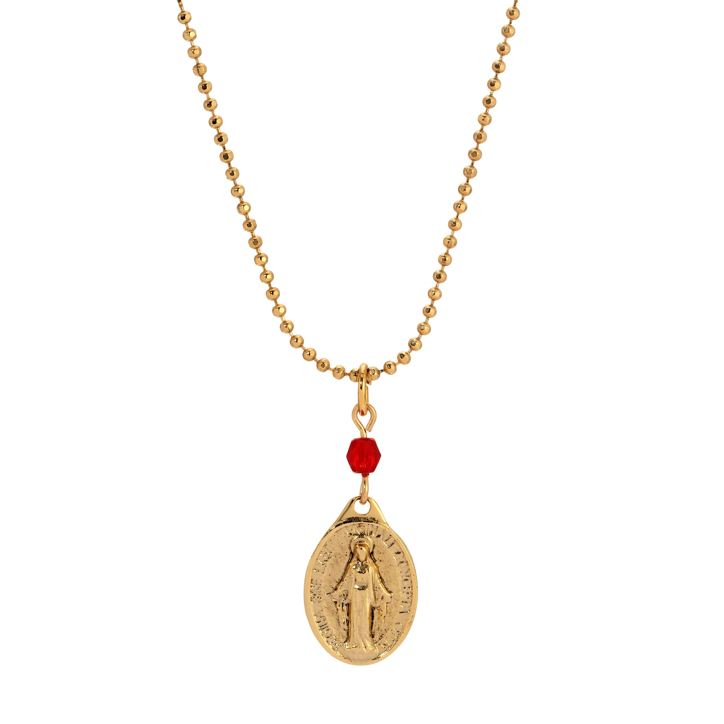 Symbols Of Faith Miraculous Medal Pendant Necklace 16" 1928 Jewelry