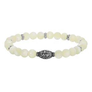 Symbols Of Faith Mother Of Pearl Prayer Bead Stretch Bracelet 1928 Jewelry