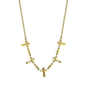 Symbols Of Faith Multi Cross Chain Necklace 16"   3" Extender 1928 Jewelry