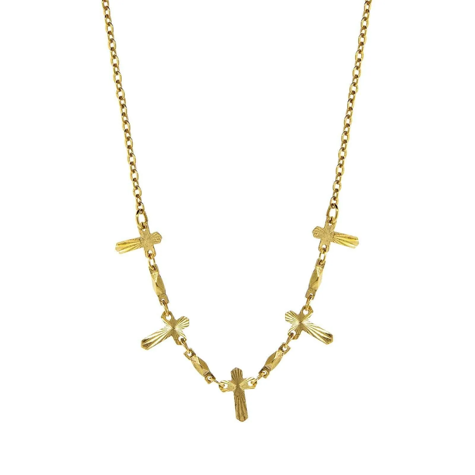 Symbols Of Faith Multi Cross Chain Necklace 16"   3" Extender 1928 Jewelry