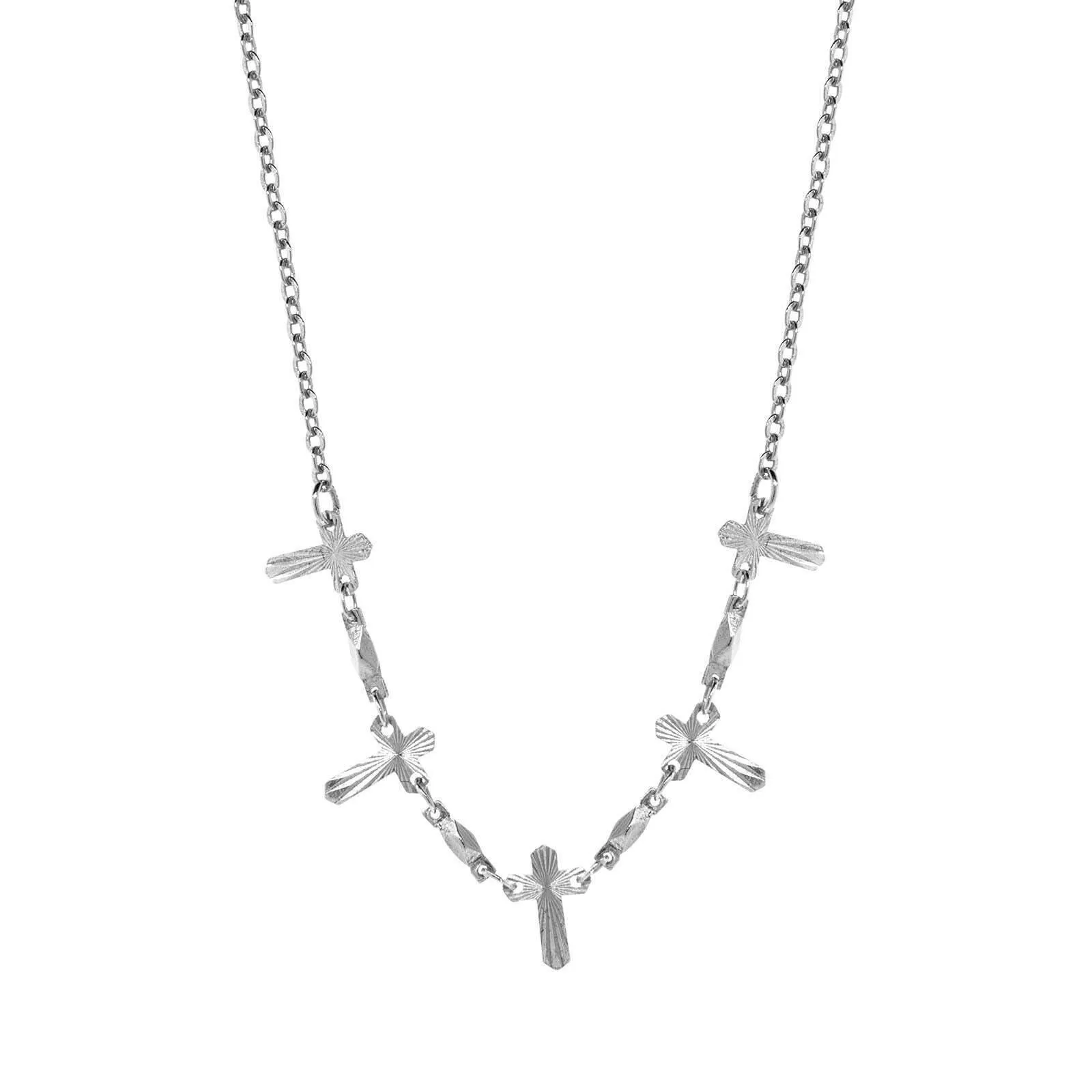 Symbols Of Faith Multi Cross Chain Necklace 16"   3" Extender 1928 Jewelry