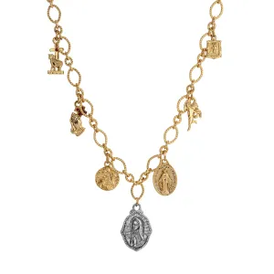 Symbols Of Faith Multi Sacred Charms Necklace 16" 1928 Jewelry