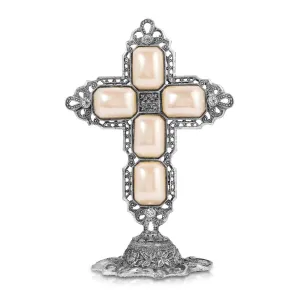 Symbols Of Faith Octagon Stone Cross Tabletop Stand 1928 Jewelry