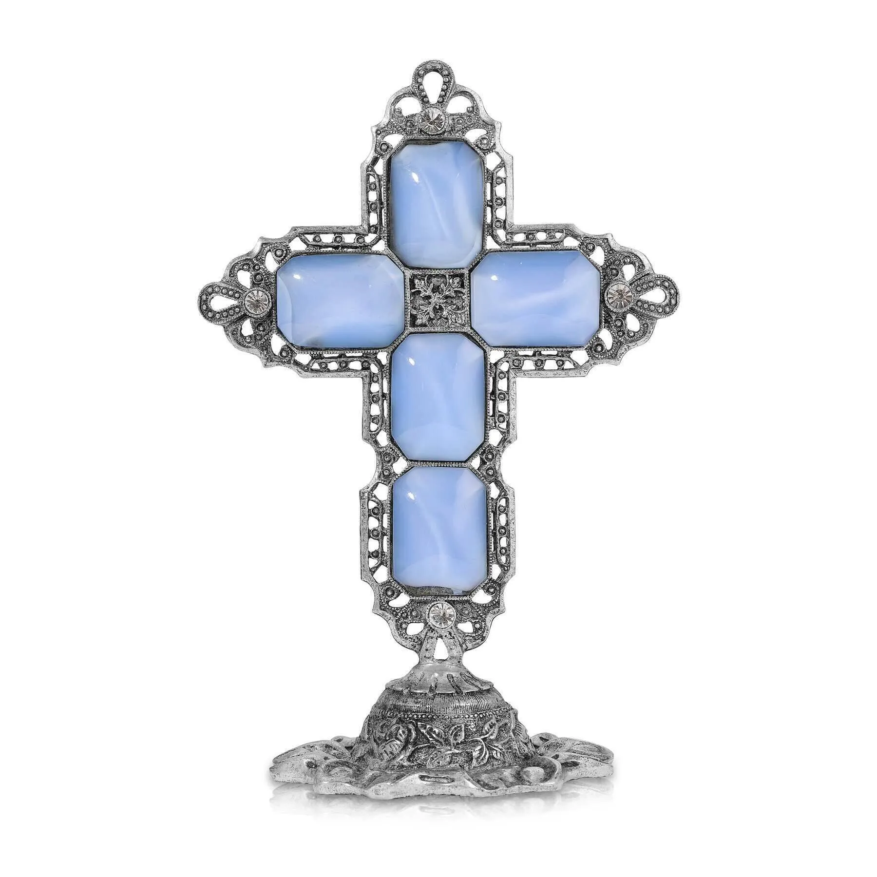 Symbols Of Faith Octagon Stone Cross Tabletop Stand 1928 Jewelry